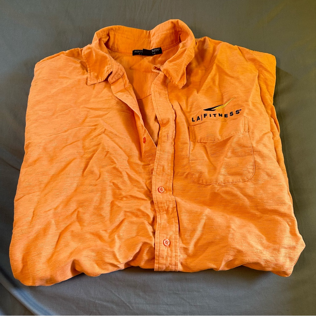 Port Authority Signature Pocketed Orange Sand Button Down Shirt